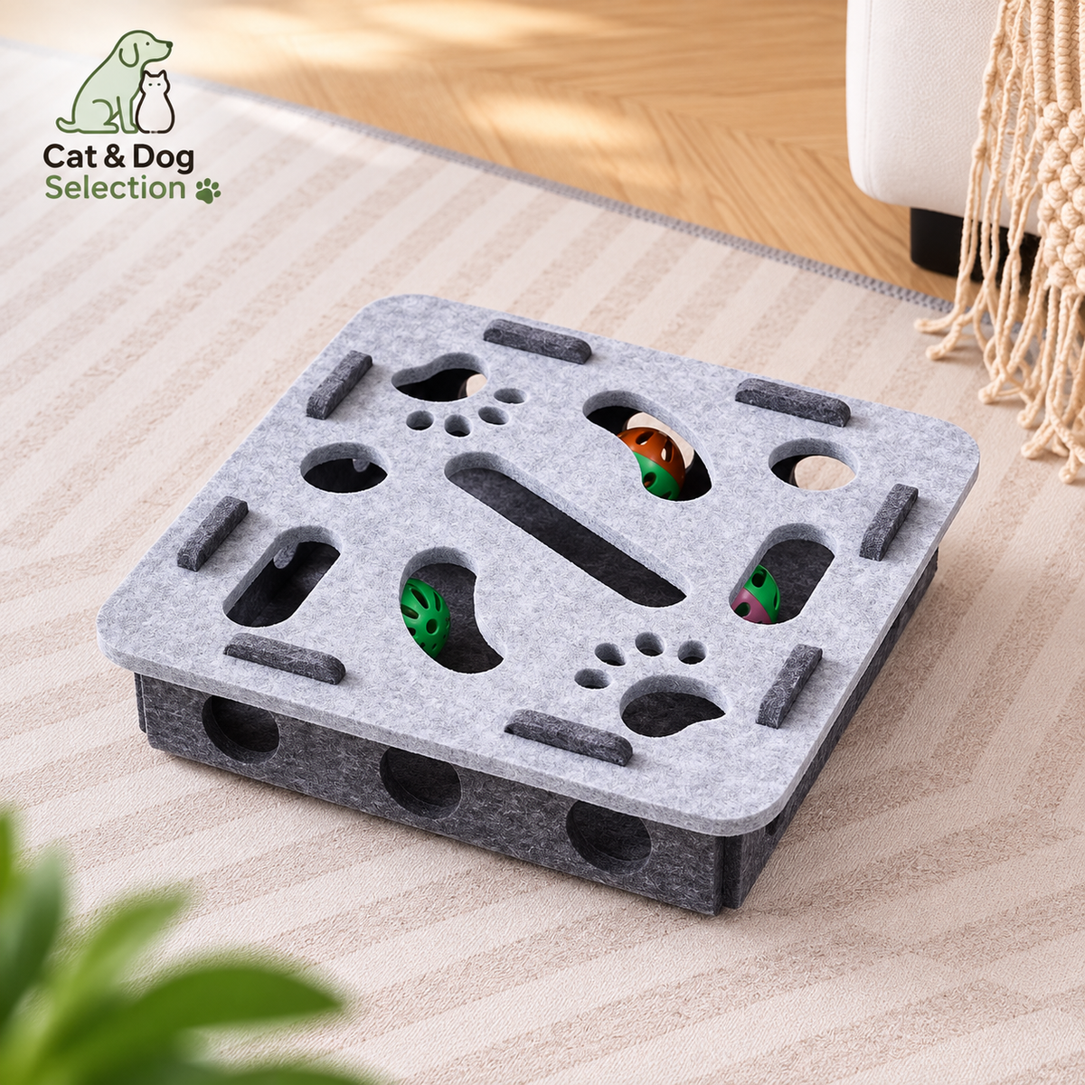 Jeu anti ennui pour chat - Puzzle de chasse avec balles