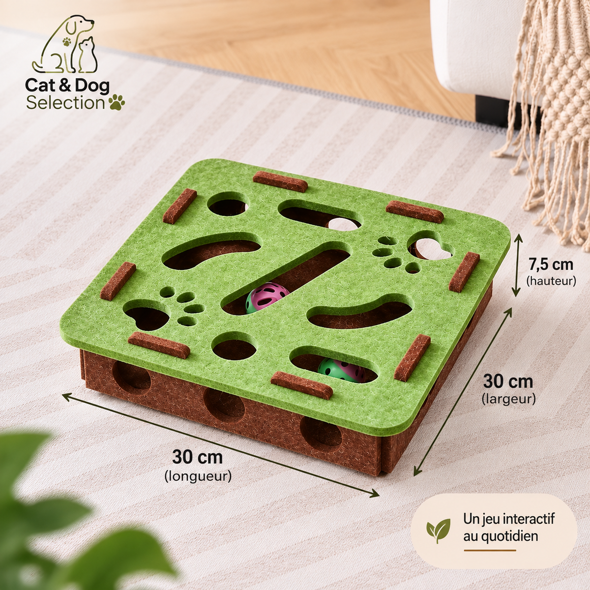 Jeu anti ennui pour chat - Puzzle de chasse avec balles