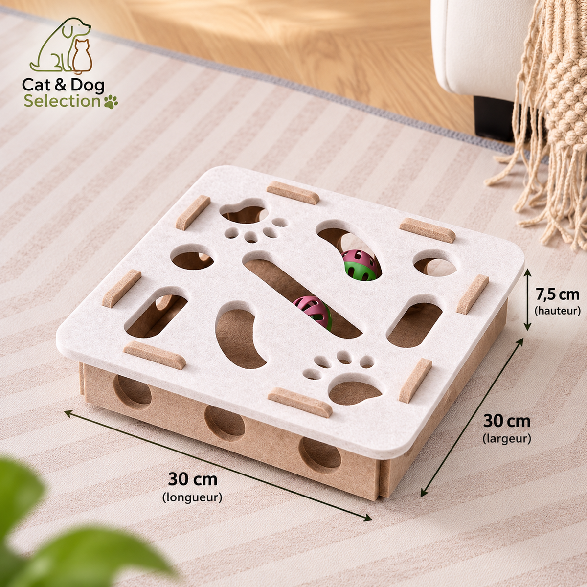 Jeu anti ennui pour chat - Puzzle de chasse avec balles
