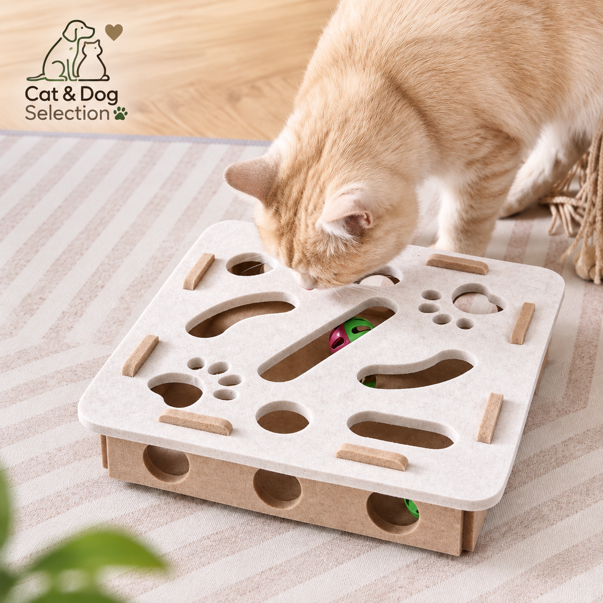 Jeu anti ennui pour chat - Puzzle de chasse avec balles
