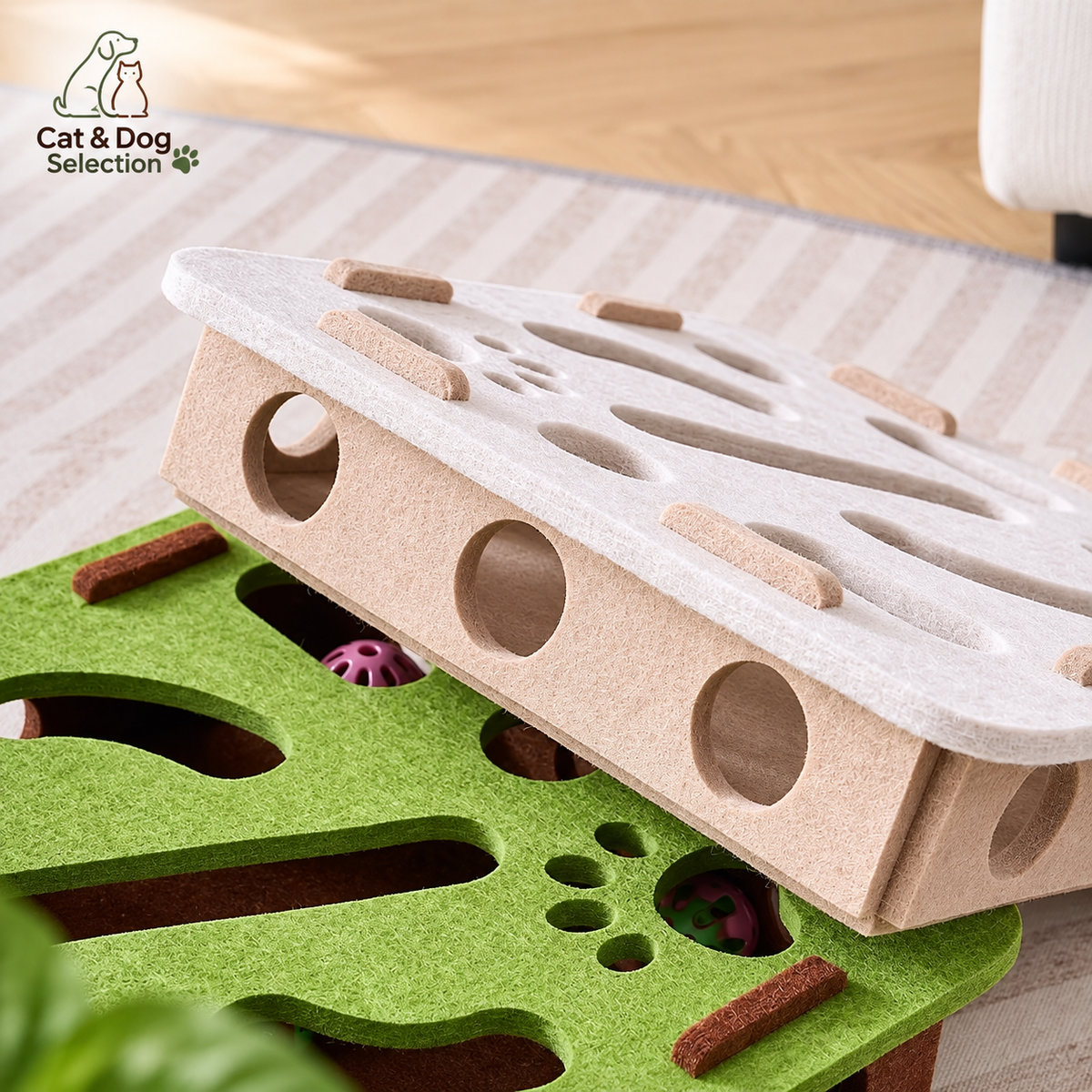 Jeu anti ennui pour chat - Puzzle de chasse avec balles
